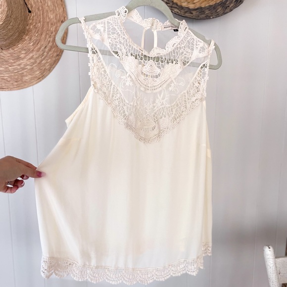 Sheer High Neck Sleeveless Blouse - Picture 7 of 7